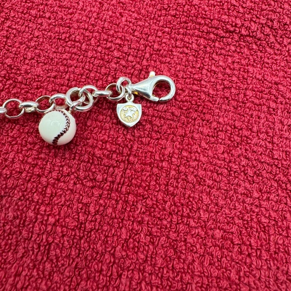 RARE Designer Hidalgo Sterling Silver Enamel 7 Baseball Charm Bracelet - 7" - Picture 4 of 4